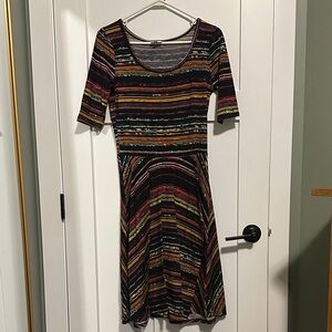 LuLaRoe Multicolor Striped Midi Dress